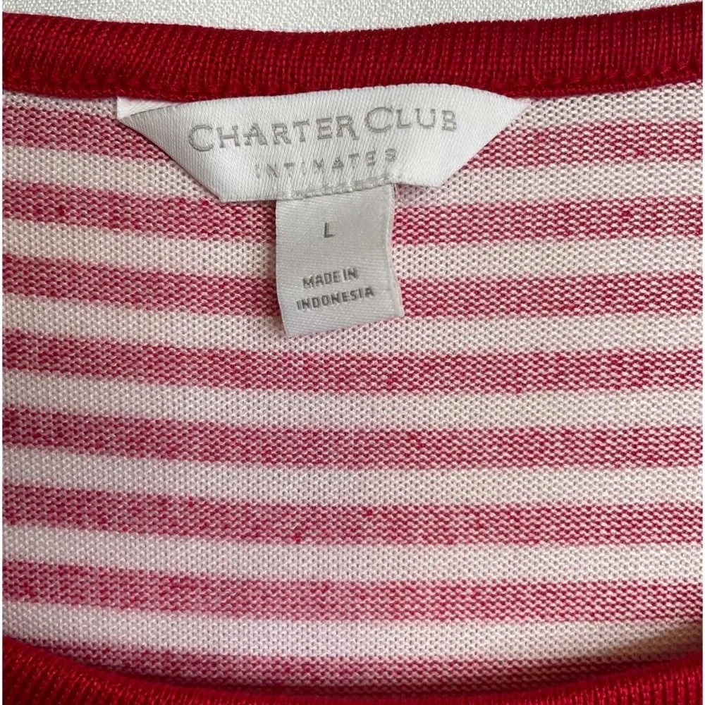 Charter Club Butter Soft Striped Sleepshirt  LARGE (8181)